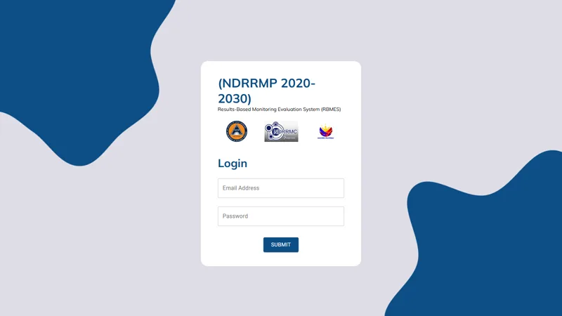RBMES — NDRRMP results-based monitoring and evaluation system sign-in
