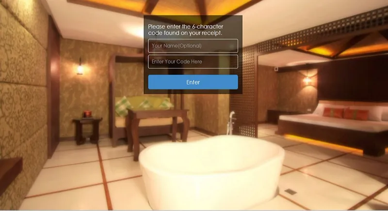 Victoria Court Survey — guest receipt-code entry screen